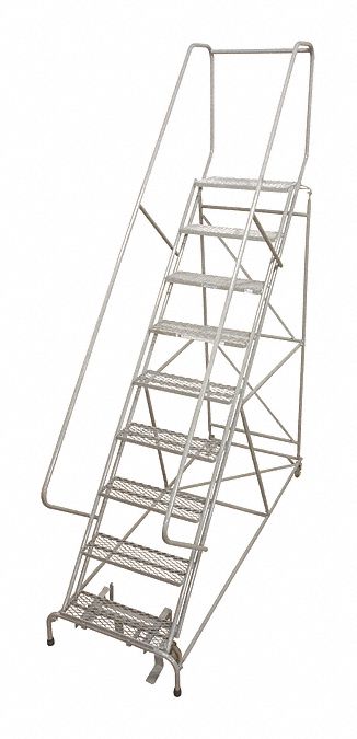 Rolling Ladder Steel 182In. H. Gray