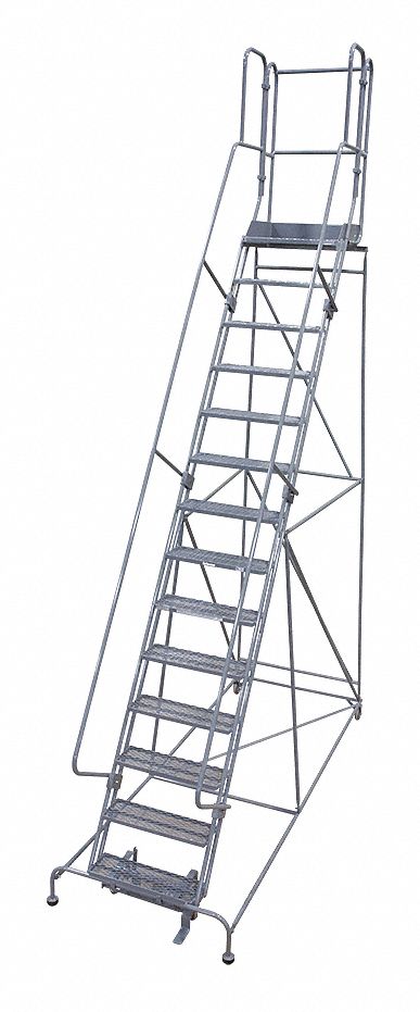 Rolling Ladder Steel 232In. H. Gray