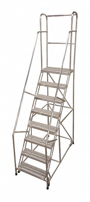 Rolling Ladder Steel 110In. H. Gray