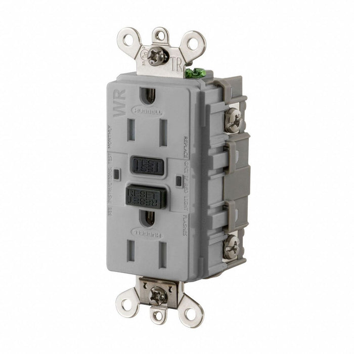 GFCI Receptacle 15A 125VAC 5-15R Gray