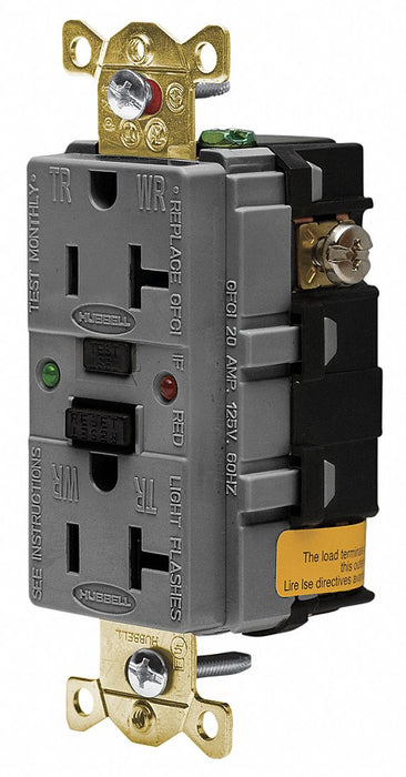 Recept Gray 20 A GFCI 2P3W Bk Sd 1PK
