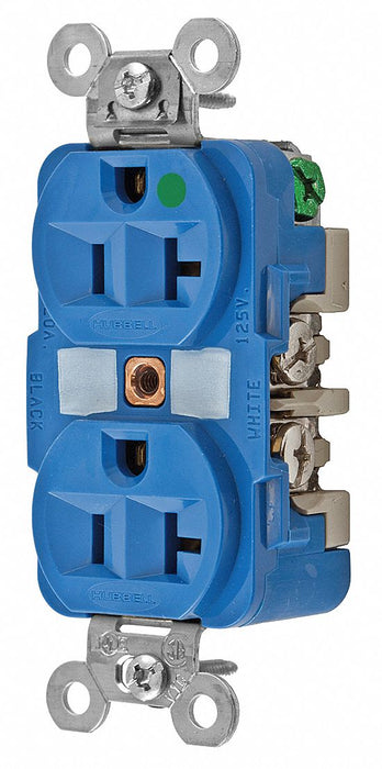 Receptacle Blue 20 A 2P3W Back Side 1PK