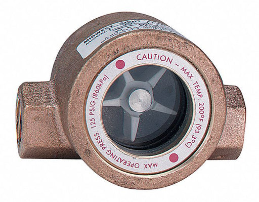 Single Sight Flow Indicator Bronze 2In