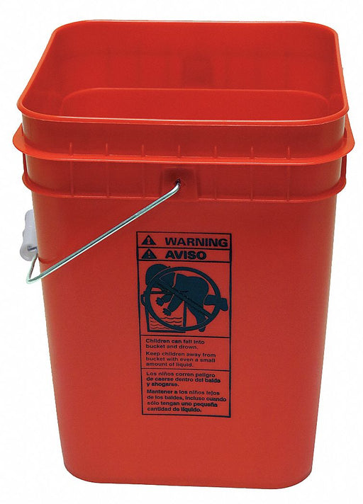 K4865 Pail Polyethylene Red Open Head