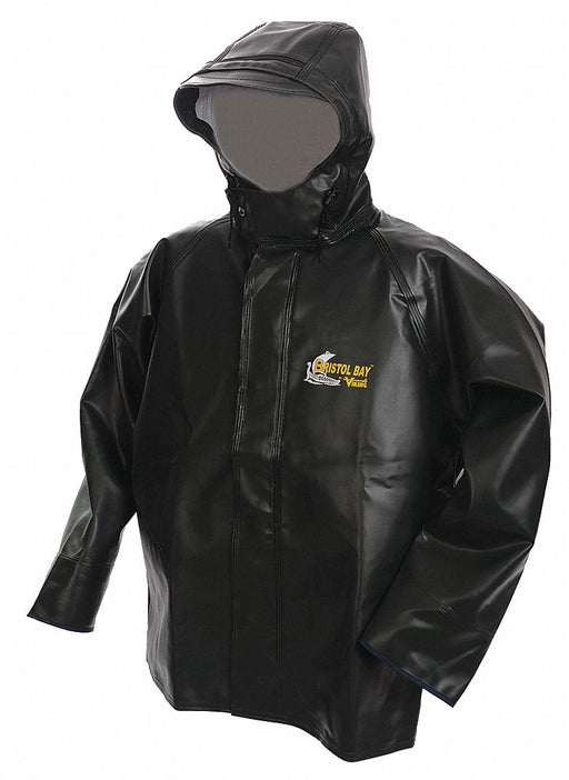 G5389 Rain Jacket w/Hood 0.75mm PVC Green M