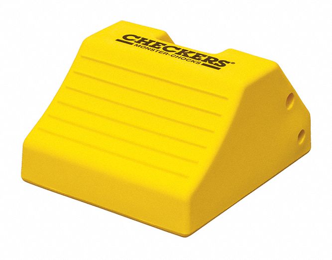 Wheel Chock 10 In H Urethane Yellow