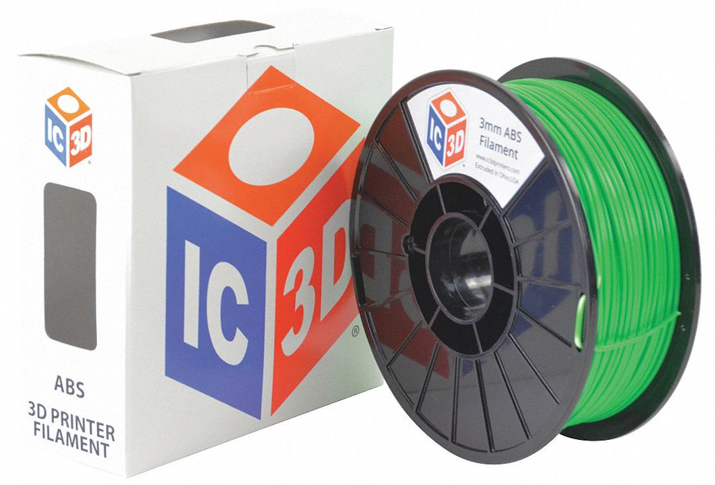 N0038 ABS Filament Green 3mm 1kg Reel