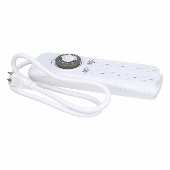 Power Strip White 2 in 8 Outlets