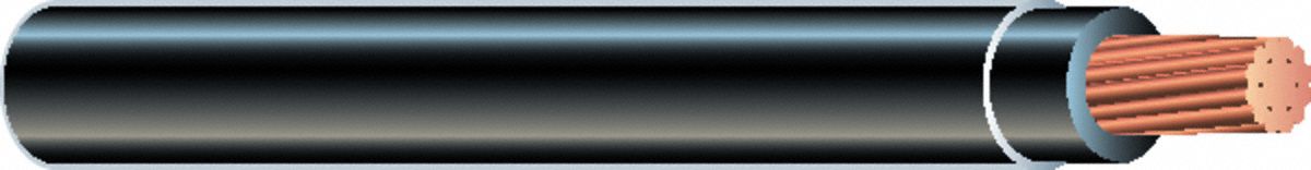 N0873 Wire THHN THWN Stranded Black 12AWG 25ft