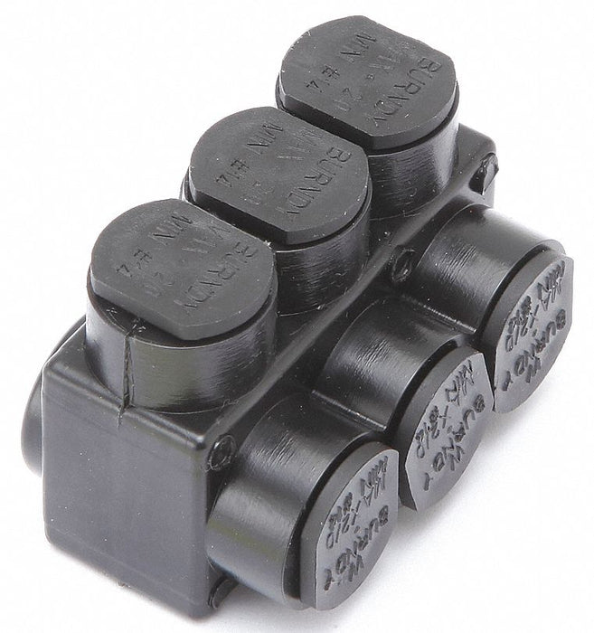 MultitapConnector Alum Blk Hex 3Port