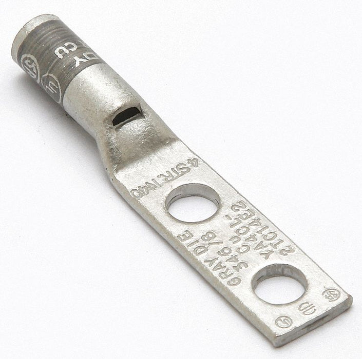 TwoHoleLugCmprsnConn STD Gray 346/8