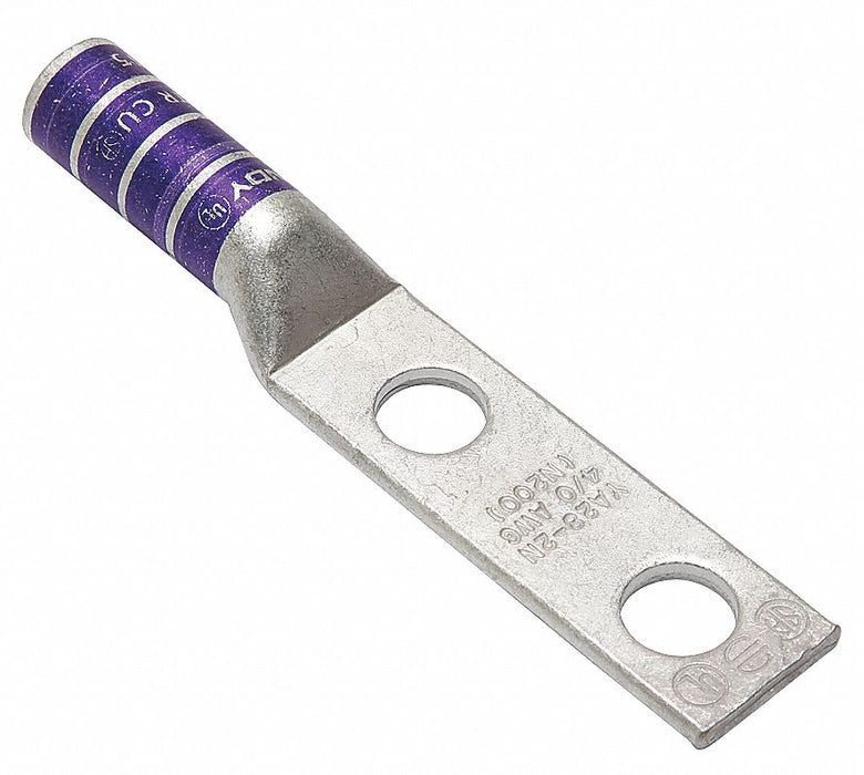 TwoHoleLugCmprsnConn Long Purple 15