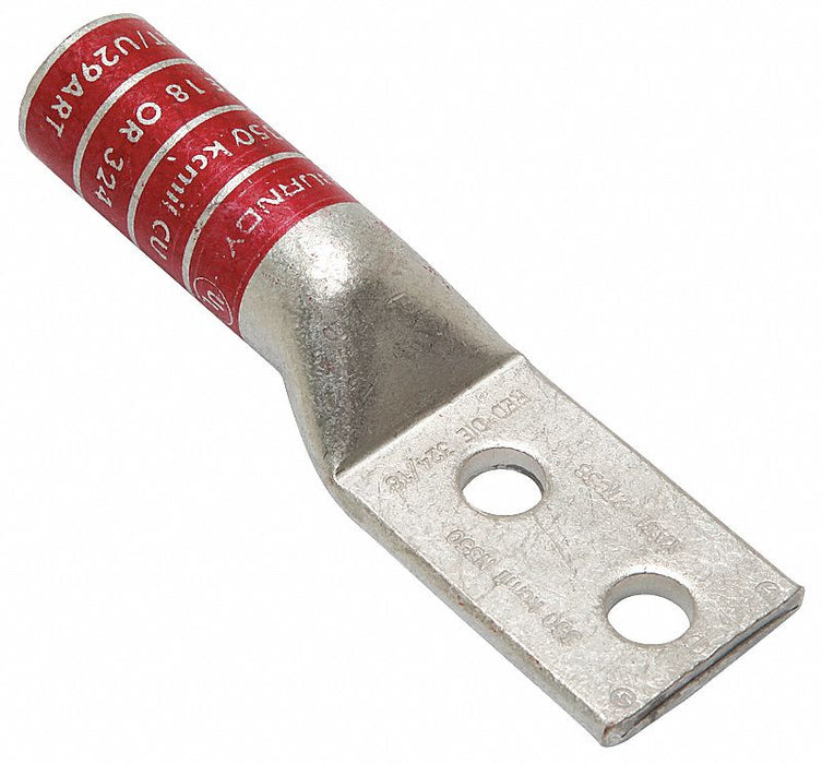 TwoHoleLugCmprsnConn Long Red 18/324