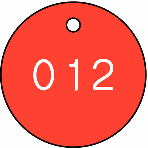 Numbered Tag Plastic 1 1/4in H PK100