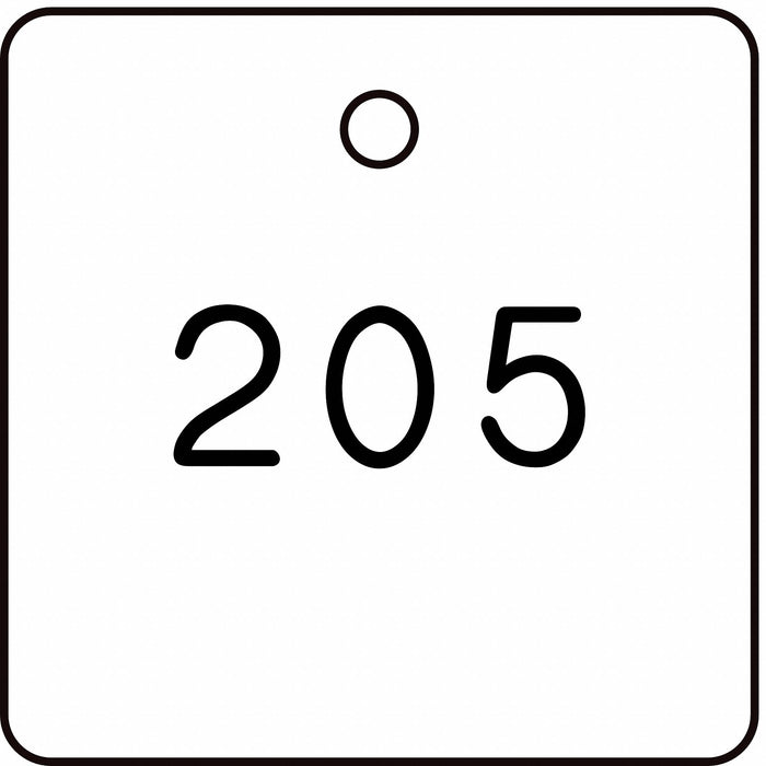 Numbered Tag Plastic 1 1/4in H PK100