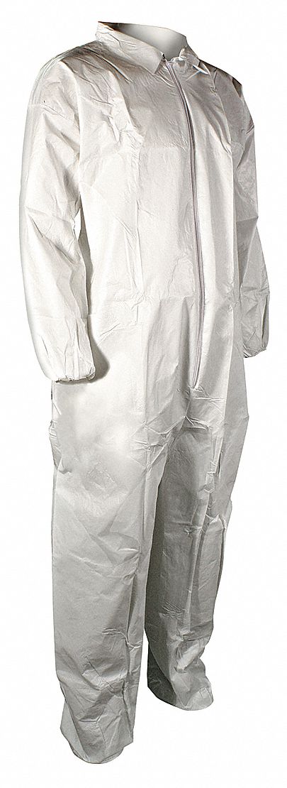 Collared Coveralls White XL Elastic PK25