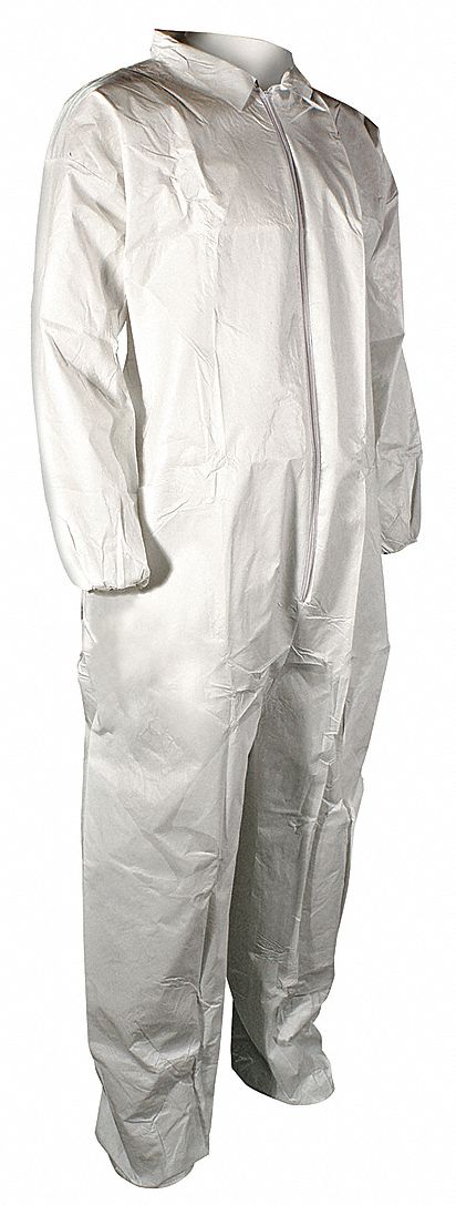 Collared Coveralls Whte 2XL Elastic PK25
