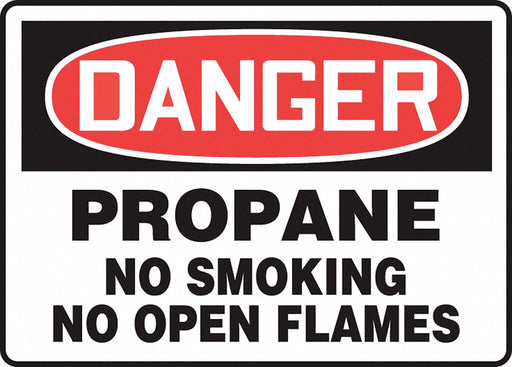 Danger No Smoking Sign Propane 10X14