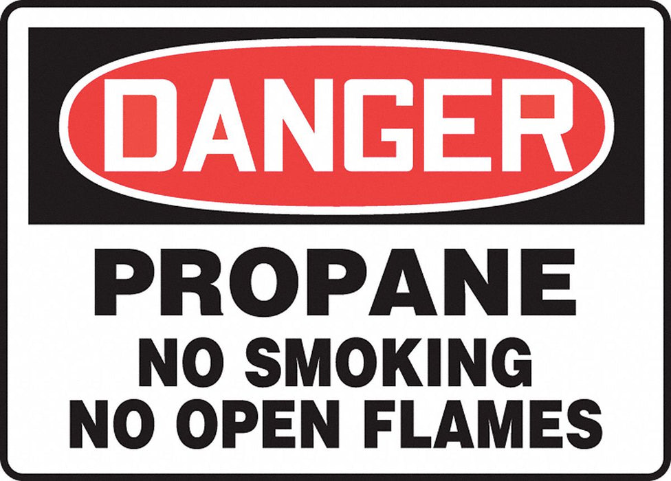 Danger No Smoking Sign Propane 10X14