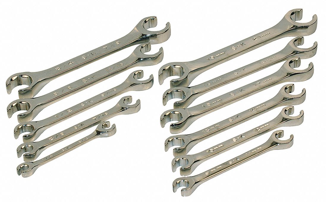 Flare Nut Wrench Set 11 Pieces 6 Pts