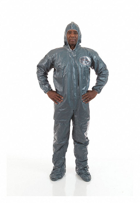 Hooded Coverall w/Boots Green 5XL PK6