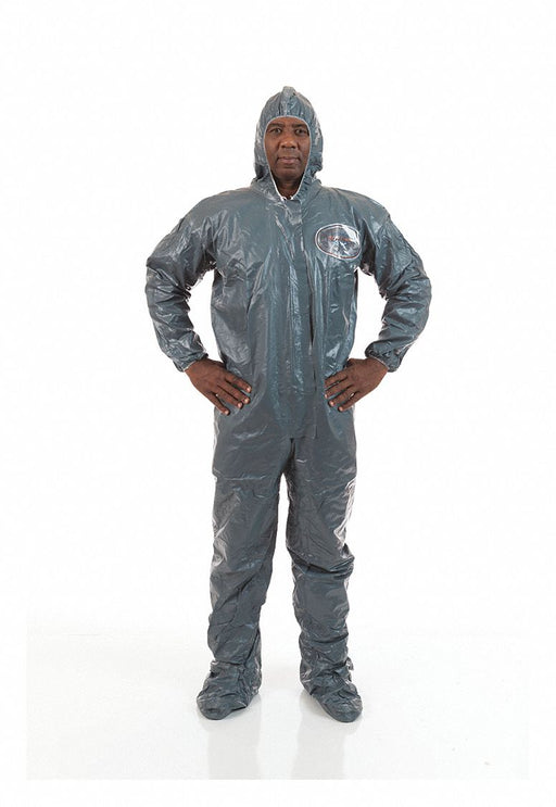 Hooded Coverall w/Boots Green 5XL PK6