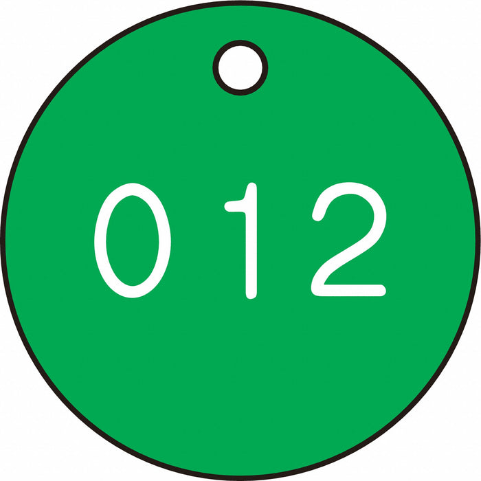 Numbered Tag Plastic 1 1/8in H PK100