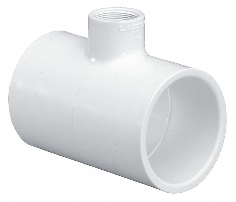 PVC Tee 1inSocket 1inSocket 3/4inNPT