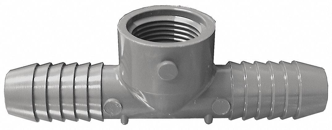 PVC Tee 11/2inBarbed 1/2inBarbed NPT
