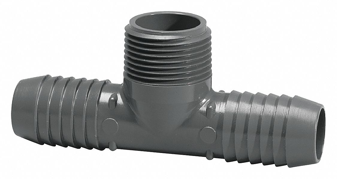 PVC Tee 3/4inBarbed 3/4inBarbed 3/4inNPT