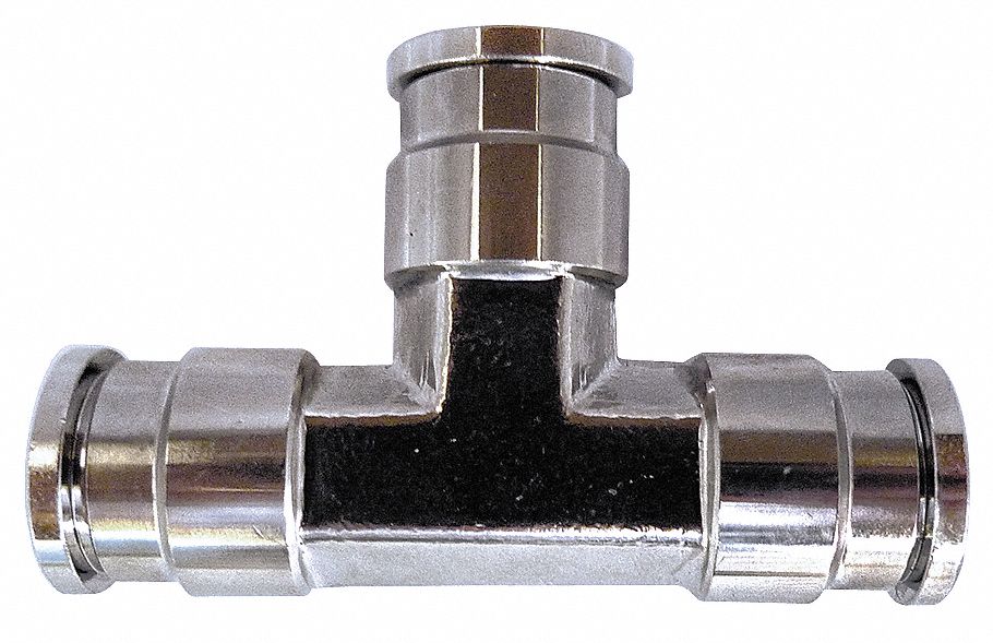 Tee Brass Push-Fit 1/4  1/4 