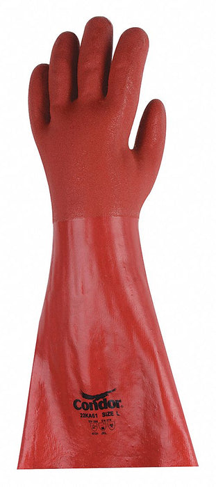 ChemResistantGloves Bwn Rd Gauntlet L PR