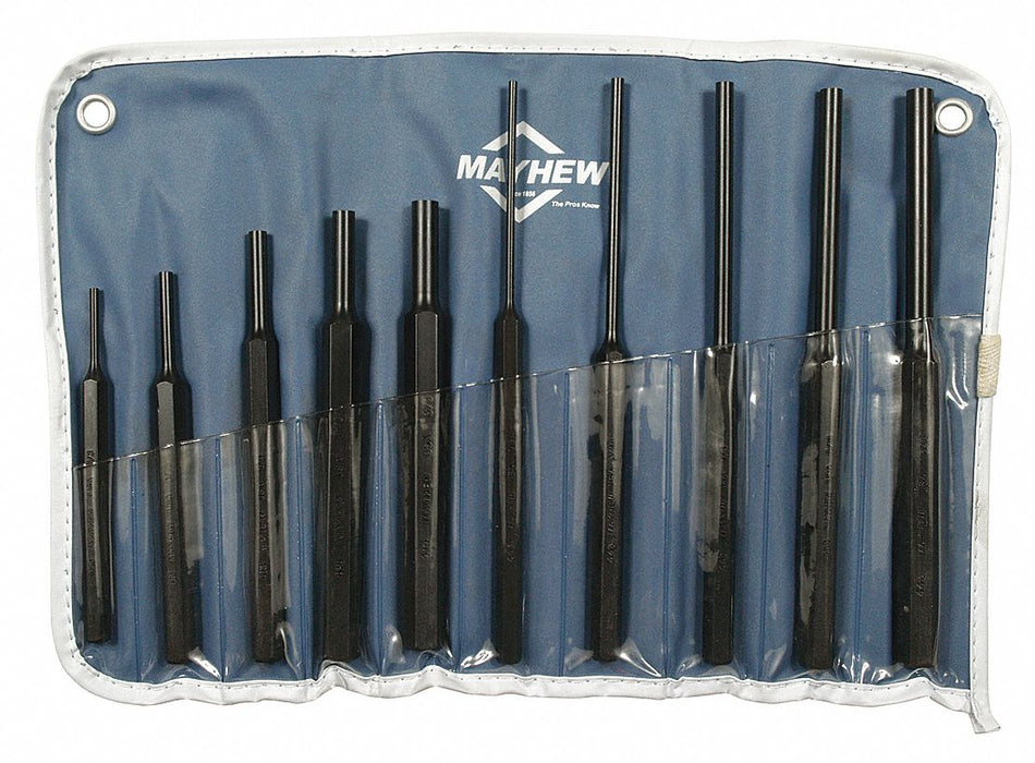 Drive Pin Punch Set 10 Pieces Steel