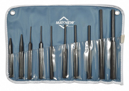 Drive Pin Punch Set 10 Pieces Steel