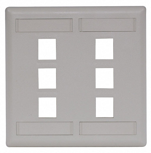 Plate 6 Ports Office White Flush