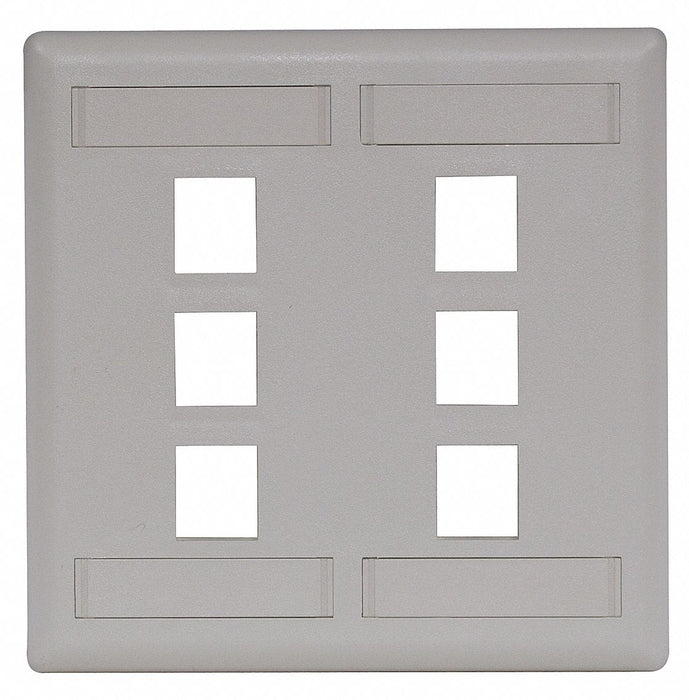 Plate 6 Ports Office White Flush