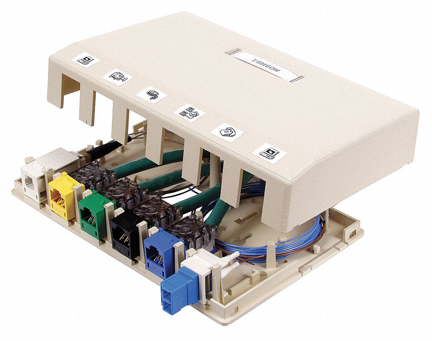 Surface Mount Box 6 Ports Office White