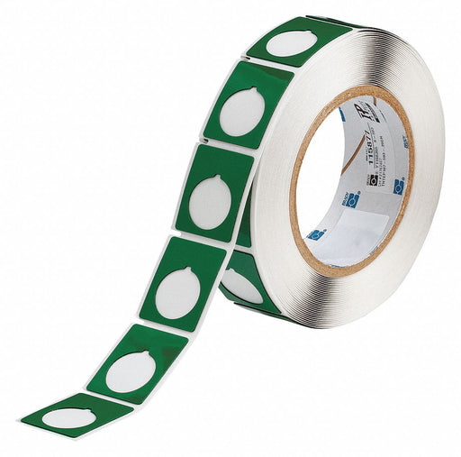 Pre-Cut Label Stock Roll Green Gloss