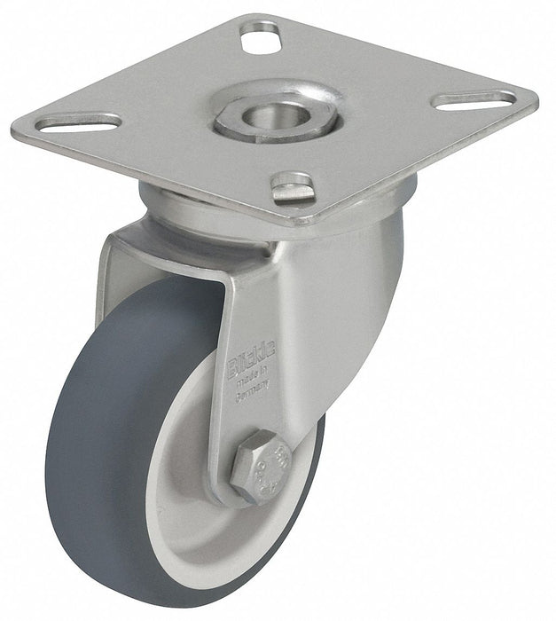Plate Caster Swivel Rubber 2 13/16 H