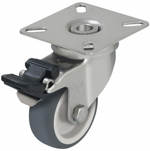 Plate Caster Swivel Rubber 3 15/16 H