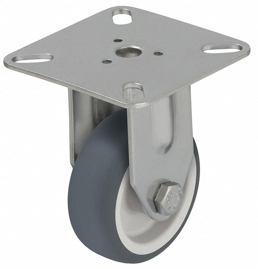 Plate Caster Rigid Rubber 2 13/16 H