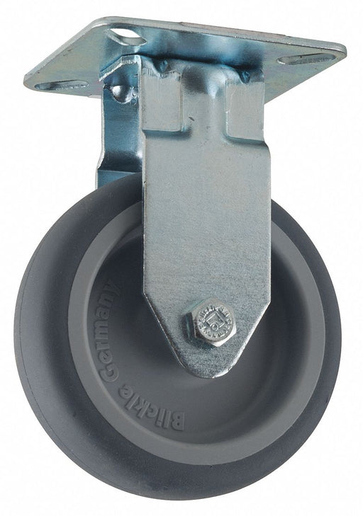 Plate Caster Rigid Rubber 3 15/16 H