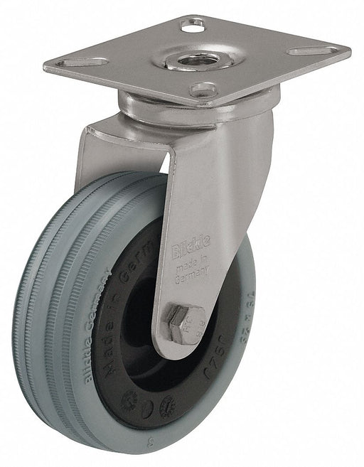 Plate Caster Swivel Rubber 3 15/16 H