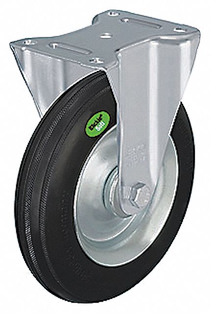 Plate Caster Rigid Rubber 12 1/8 H