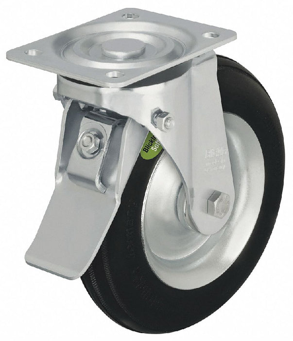 Plate Caster Swivel Rubber 12 1/8 H
