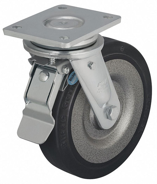 Plate Caster Swivel Rubber 6 11/16 H