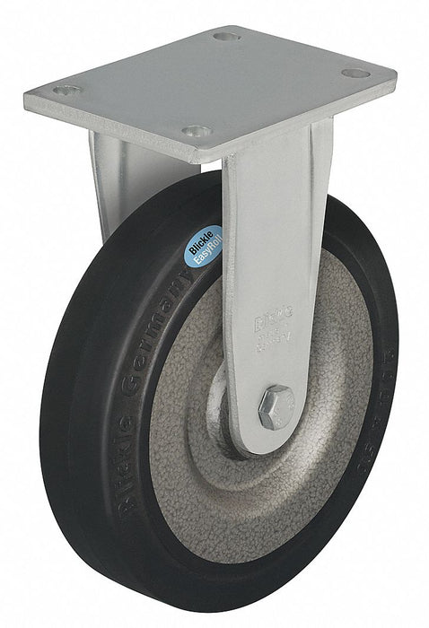 Plate Caster Rigid Rubber 6 11/16 H