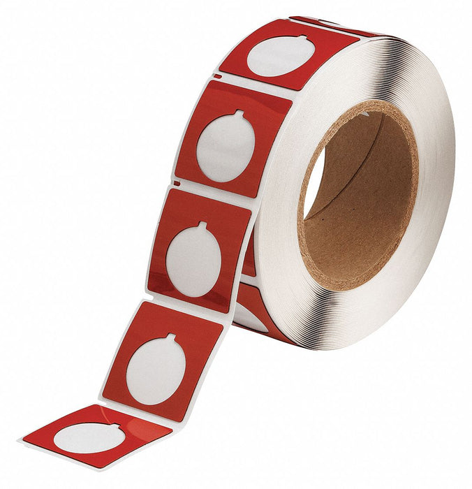 Pre-Cut Label Stock Roll Red Gloss