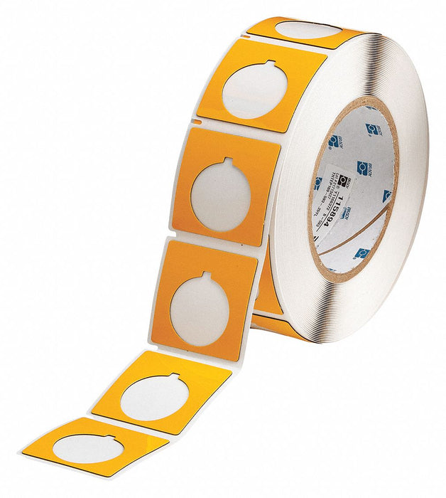 Pre-Cut Label Stock Roll Yellow Gloss