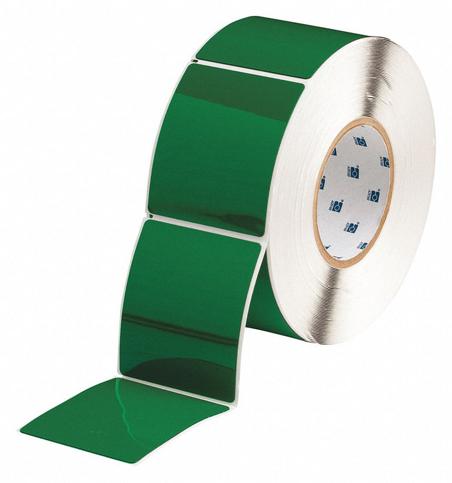 Pre-Cut Label Stock Roll Green Gloss